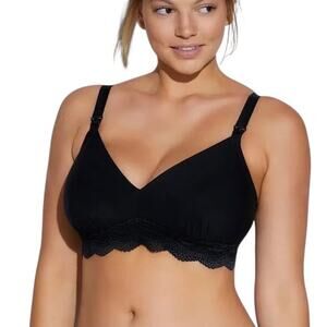 Cosabella Ceylon Modal Nursing Bralette Black Wireless Maternity Lingerie M NWT